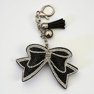 Elegant Black Bow Keychain